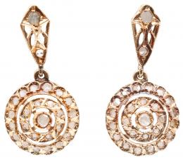 161  -  PENDIENTES CON DIAMANTES DEL S.XIX