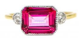 30  -  ANILLO CON TOPACIO ROSA Y BRILLANTES