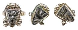 229  -  PEDIENTES Y ANILLO CON OBSIDIANA