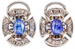 139 - PENDIENTES CON ZAFIROS Y BRILLANTES