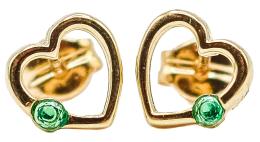 142 - PENDIENTES CORAZÓN CON ESMERALDA