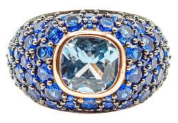 3  -  ANILLO BOMBÉ CON CIRCONITAS AZULES