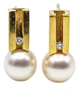 135  -  PENDIENTES CON PERLAS Y BRILLANTES