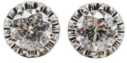 138  -  PENDIENTES DORMILONAS CON DIAMANTES DE PPS. DEL S.XX