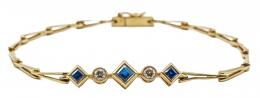 444  -  PULSERA CON ZAFIROS DE MEDIADOS S.XX