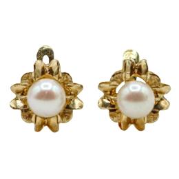 159 - PENDIENTES CON PERLA DE MEDIADOS DEL S.XX