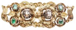 88  -  BROCHE CON DIAMANTES Y ESMERALDAS DEL S.XIX