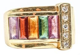 76  -  ANILLO MULTICOLOR CON BRILLANTES