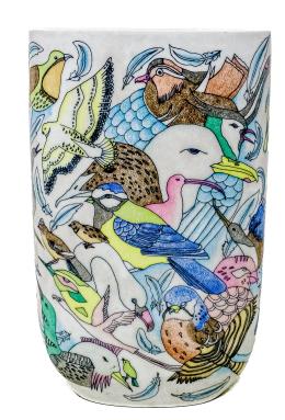 563  -  JARRÓN DE PORCELANA ALEMANA DE LOS AÑOS 70