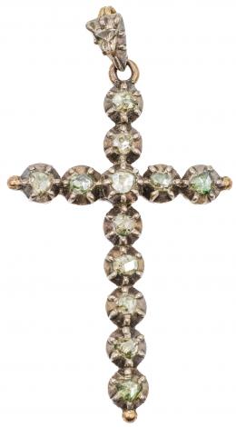 127  -  CRUZ COLGANTE CON DIAMANTES DEL S.XIX