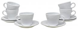 719  -  SEIS TAZAS CON PLATO EN PORCELANA