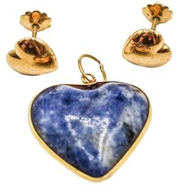 251  -  PENDIENTES Y COLGANTE CORAZÓN