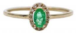 22 - ANILLO ROSETÓN CON ESMERALDA Y BRILLANTES