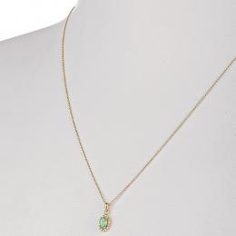 60 - COLGANTE ROSETÓN CON ESMERALDA Y BRILLANTES