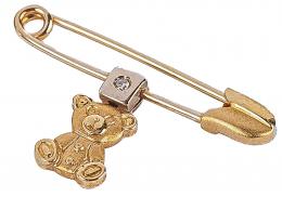 35 - BROCHE IMPERDIBLE PARA BEBE CON OSITO