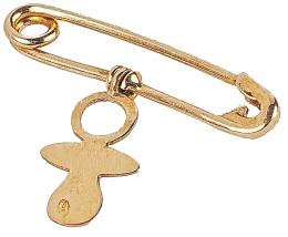 34 - BROCHE IMPERDIBLE PARA BEBE CON COLGANTE