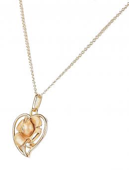 50 - COLGANTE CORAZÓN CON UNA ROSA