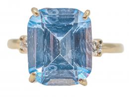 12 - ANILLO CON TOPACIO AZUL