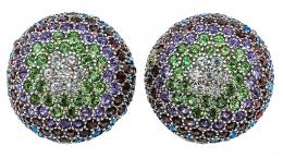 199 - PENDIENTES BOMBÉ CON CIRCONITAS MULTICOLOR