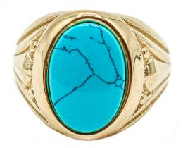 130 - ANILLO SELLO CON TURQUENITA