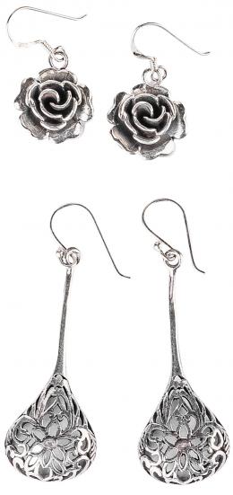 195 - PAREJA DE PENDIENTES DE DISEÑO FLORAL