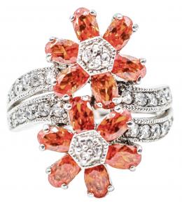 127 - ANILLO FLORAL CON CIRCONITAS