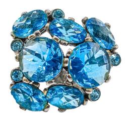 120 - ANILLO CON CRISTALES AZULES