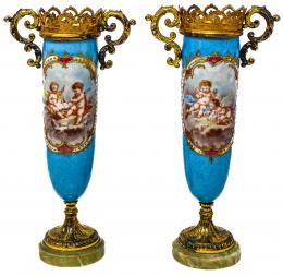 520 - PAREJA DE PEQUEÑOS JARRONES NAPOLEON III S.XIX