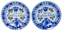 521 - PAREJA DE PLATOS EN LOZA DE DELFT DE 1966