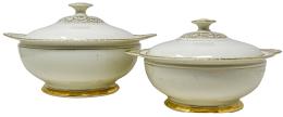 499 - DOS SOPERAS EN PORCELANA DE BABARIA DE LOS AÑOS 30