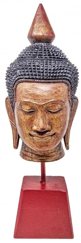 454  -  BUSTO BIRMANO EN MADERA DE MEDIADOS DEL S.XX