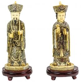 473 - PAREJA DE FIGURAS CHINOS DEL ÚLTIMO CUART DEL S.XX