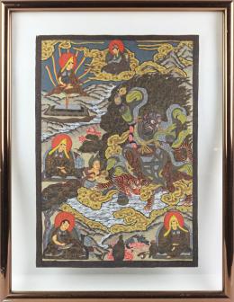 482 - THANGKA TIBETANA DE LA SEGUNDA MITAD DE SIGLO XX
