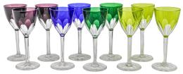 10  -  11 COPAS DE CRISTAL DE MEDIADOS DE SIGLO XX
