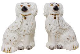 547 - PAREJA DE PERROS SPANIELS STAFFORSHIRE
