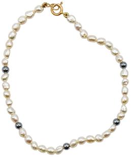 92 - PULSERA DE PERLAS Y HEMATIES