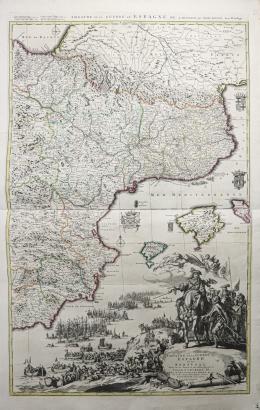 140  -  MAPA S.XVIII"THEATRE DE LA GUERRE EN ESPAGNE ET EN PORTUGAL"