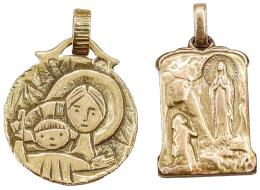 177 - DOS MEDALLAS DEVOCIONALES DE PPS. DEL S.XX