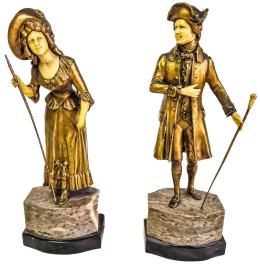 150 - PAREJA DE FIGURAS DE FINALES DEL S.XIX-PRINCIPIOS DEL S.XX