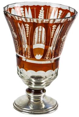 43 - JARRÓN DE CRISTAL DE MEDIADOS DE SIGLO XX