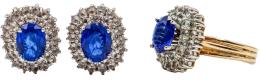 188  -  PENDIENTES Y ANILLO ROSETONES