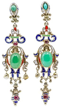 177 - PENDIENTES LARGOS ITALIANOS PPS. S.XX