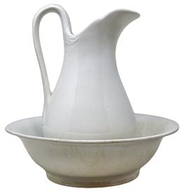 603 - JARRA Y JOFAINA EN PORCELANA DE PRINCIPIOS DEL S.XX
