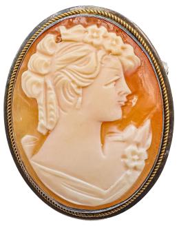58 - BROCHE COLGANTE CAMAFEO DE MEDIADOS S.XX
