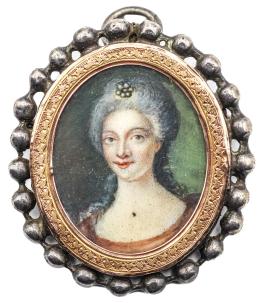 116  -  BROCHE COLGANTE CON MINIATURA DEL S.XVIII-XIX