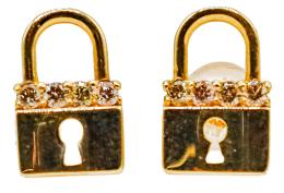 167  -  PENDIENTES CANDADO CON BRILLANTES