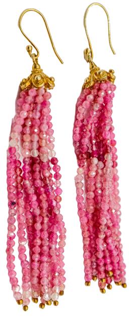 60 - PENDIENTES LARGOS CON ÓPALO ROSA