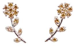 191  -  PENDIENTES FLOR CON BRILLANTES BROWN