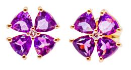 54 - PENDIENTES FLOR CON AMATISTA