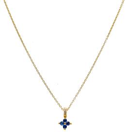 23 - COLGANTE CON ROSETÓN DE ZAFIROS Y BRILLANTES